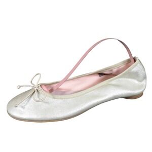Ruby & Bloom Girls Ballet Flat Shoes Size 3 Special Occasion Champagne Metallic